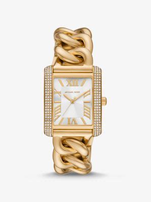 gold chain link michael kors watch|Michael Kors emery.